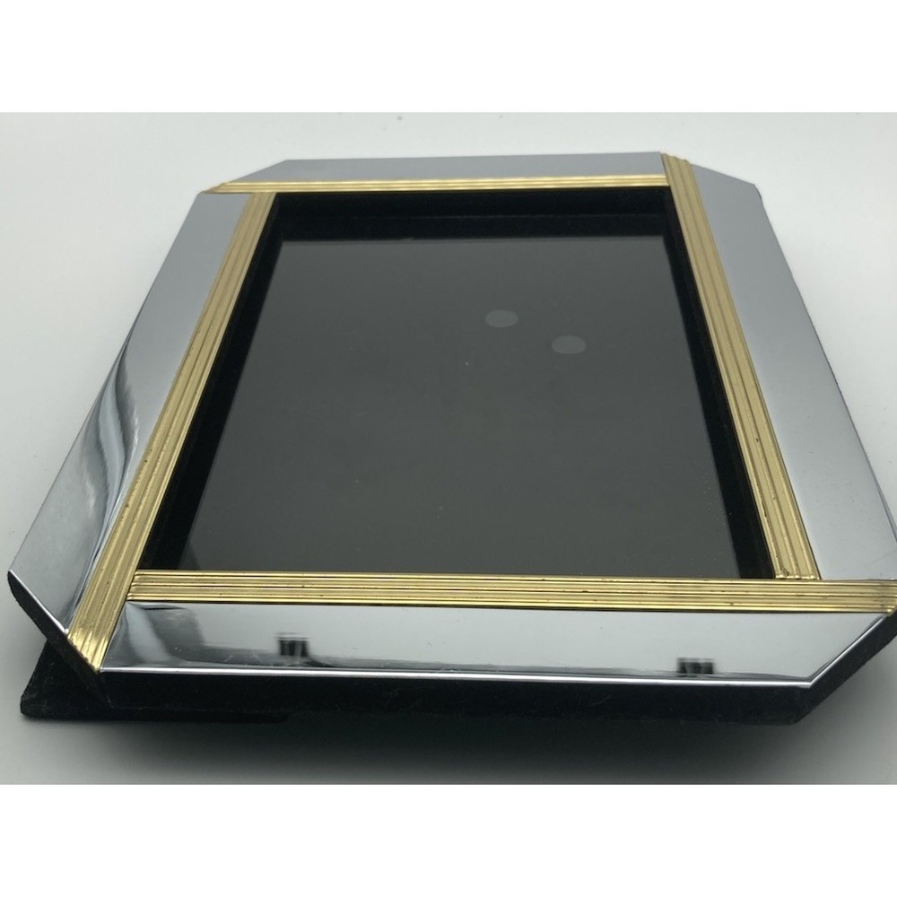 Vintage Art Deco Style 5x7 Photo Frame Gold & Silver Exterior Size 7"x 8.75" - Picture 2 of 6